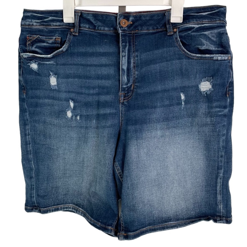 Edgely Medium Wash Stretch High Rise Denim Shorts Size 22W